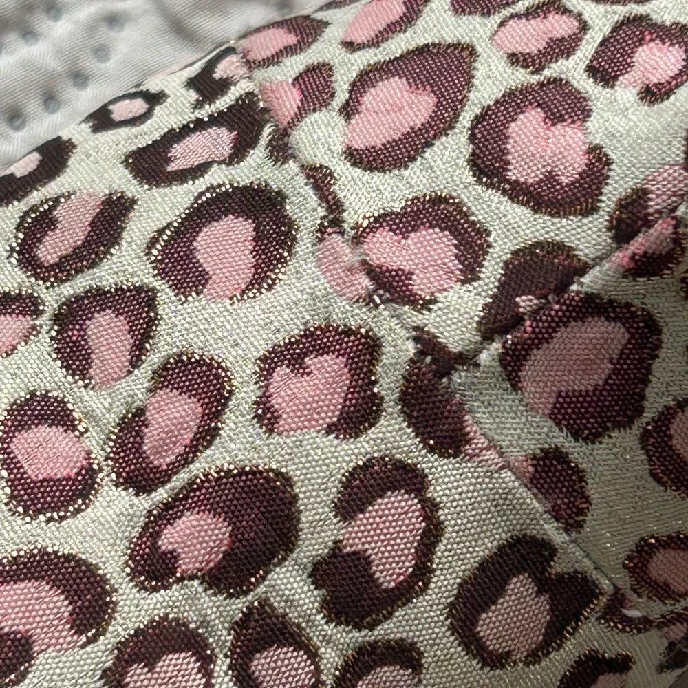Janie and Jack short metallic animal print boots. Off white w/ pink and brown. 3